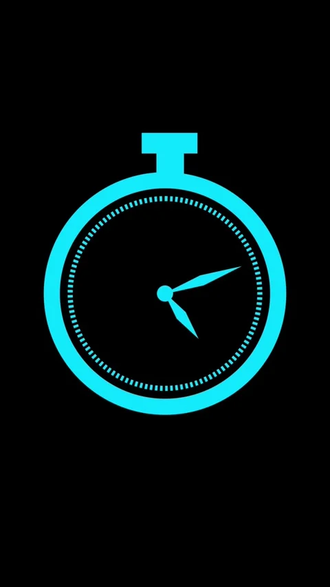 Cyan blue clock or stopwatch ticking fast with two hands moving quickly on .. 動画素材 331811757