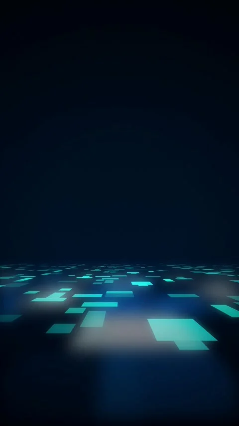 Cyan blue glowing rectangular tiles perspective seamless loop Stock Footage 346817467