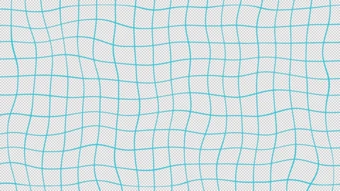 Cyan blue grid waving on transparent background with alpha channel, technology Stock Footage 336792668