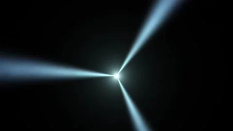 Cyan blue light rays rotating clockwise from center seamless loop animation Video stock 347088533