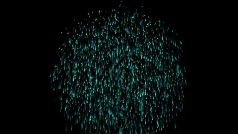 Cyan blue particle burst explosion on black background overlay Stock Footage 346533584