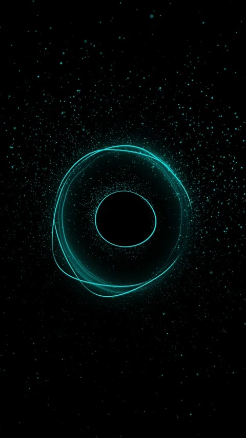 Cyan-Blue Particle Swirl - Sci-Fi Glowing Energy on Black Background Stock-Footage 302399543