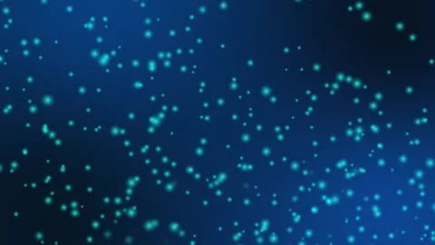 Cyan Blue Particles Moving Abstractly in Dark Space Stock Footage 322085697