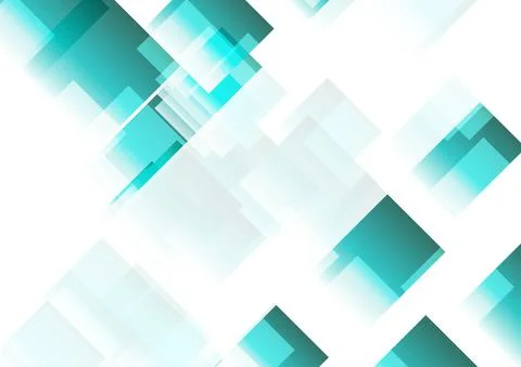Cyan blue squares abstract tech geometric minimal background Illustrazione stock