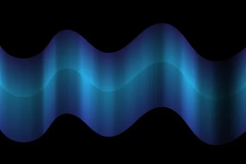 Cyan Blue Wave Glow  Abstract Sinusoidal Gradient with Illuminated Motion a.. Illustrazione stock