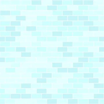 Cyan brick wall pattern. Seamless vector background Stock Illustration