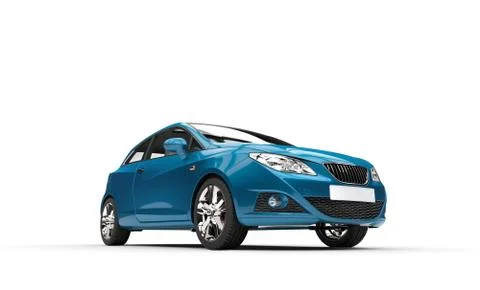Cyan Car Front View Illustrazione stock