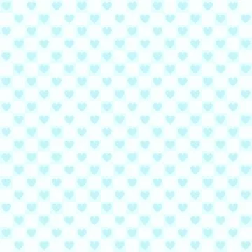 Cyan checkered heart pattern. Seamless vector background Stock Illustration