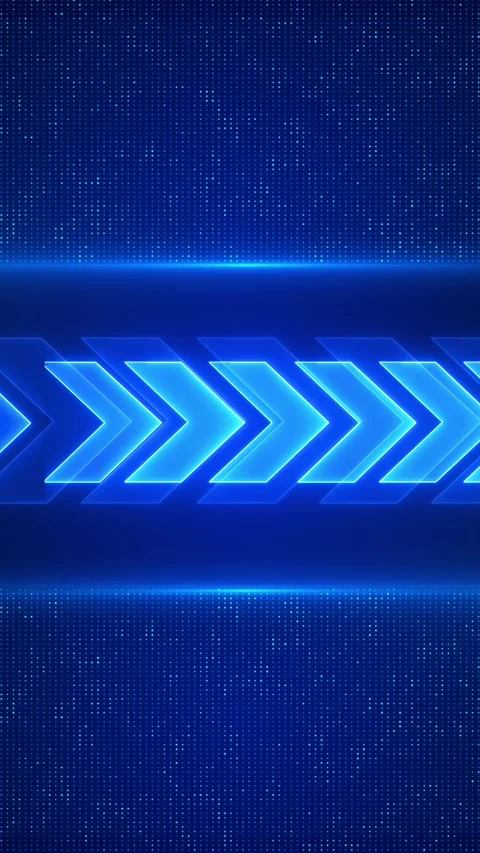 Cyan chevron motion background bright glowing arrows, blue dotted panels, fast f Stock Footage 340418130