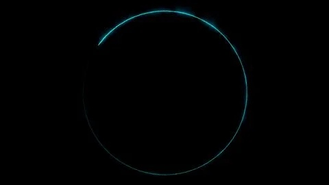 Cyan circle border on black background Stock Illustration