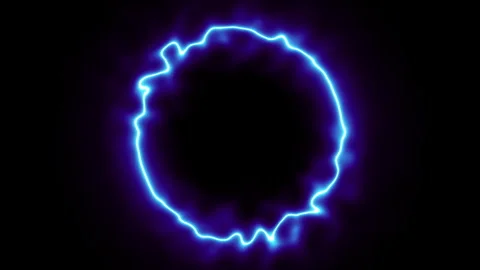 Cyan circle glow border concept on the black background. Seamless loop, abstract Stock Footage 339276715