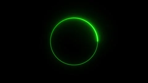 Cyan circle glow border, seamless loop, abstract glowing neon line cyan color ci Stock Footage 322118497