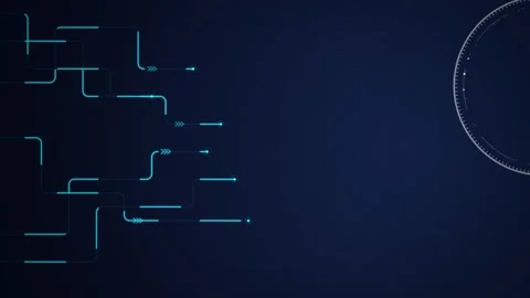 Cyan circuit board digital network seamless loop background Stock Footage 347257431