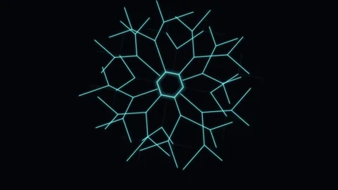 Cyan Circuit Network with Sequential Glowing Node Activations and Pulsing D.. Видео 345982087