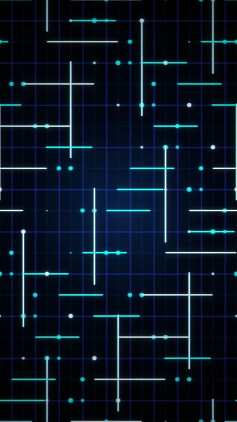 Cyan circuit nodes scrolling vertical seamless loop motion background 스톡 동영상 346817464