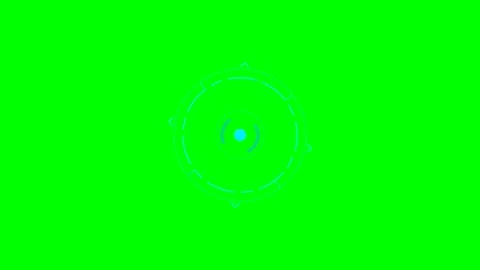 Cyan circular digital interface element isolated on a bright green background Stock-Footage 340904268