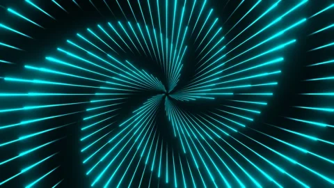 Cyan Circular Duable Laser Show Background VJ Loop in 4K Stock Footage 314177419