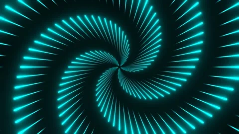 Cyan Circular Laser Show Background VJ Loop in 4K Stock Footage 285301985