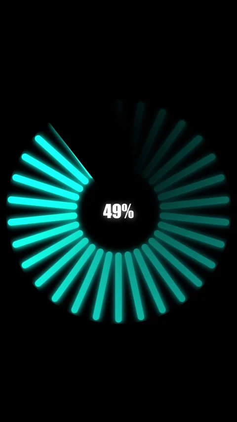 Cyan circular loading indicator with 25 percent progress. Animated lines cr.. Stock Footage 344861244