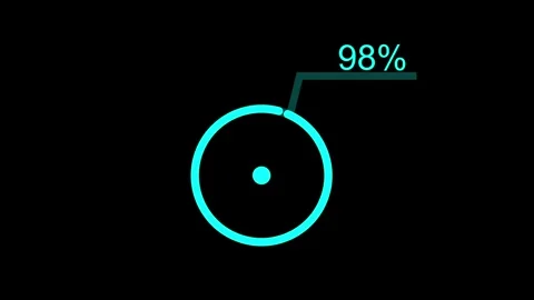Cyan circular progress bar with 49 percent label. Cyan progress bar symbol .. Stock Footage 337816655