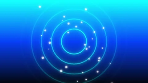 Cyan Circular Target Radar Scope Blue Background Video stock 341845086