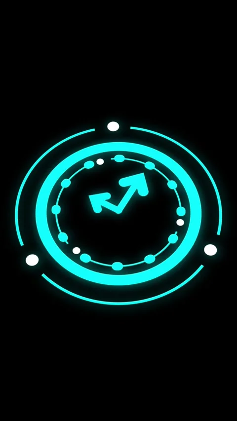 Cyan clock icon with hands and dots visualizes time concepts on black backg.. Stock-Footage 344862290