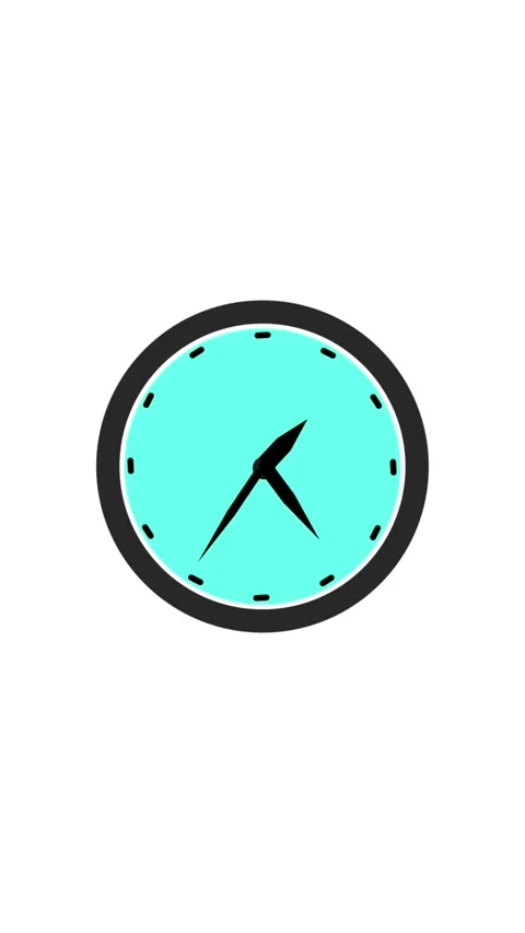 Cyan clock motion animation with black hands spinning rapidly around dial i.. Vídeo Stock 329595304