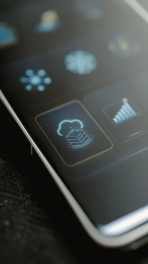 Cyan cloud above layered server stack Stock Footage 345492709