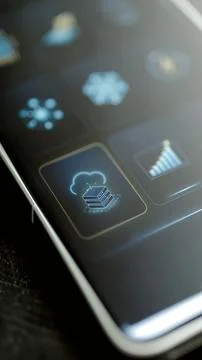 Cyan cloud above layered server stack Stock Photos