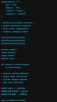 Cyan Code Terminal Security Interface Vertical Illustration イラスト素材