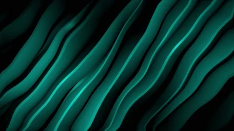 Cyan color 3d wavy pattern stripe background, 3d wave dark background Stock Footage 233554308