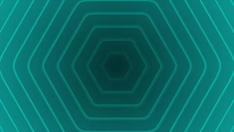 Cyan color hexagon shape repeating pattern simple background Video stock 245418564