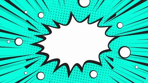 Cyan comic boom background Stock Illustration