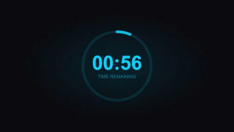 Cyan countdown timer displaying time counter metrics. Professional motion Stock Footage 342625382