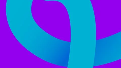 Cyan Curved Elements on Purple Gradient Canvas Stock Illustration