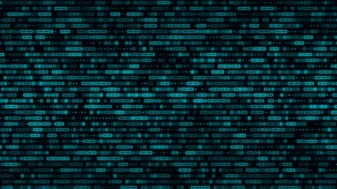 Cyan Cyber Technology Data Stream Background and Overlay 库存影片 344755611