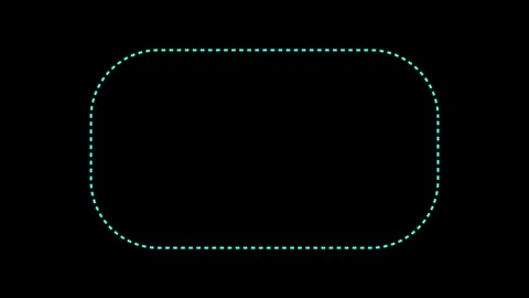 Cyan dashed rounded rectangle provides a clean, modern framing element set .. 스톡 동영상 337017506