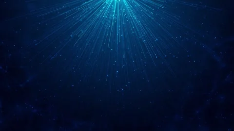 Cyan data ray network visual with fiber style beams, glowing particles, and dark Stock Footage 340549783