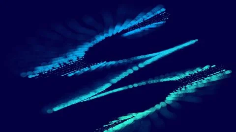 Cyan Diagonal Dotted Light Trails Vector Stock Illustration