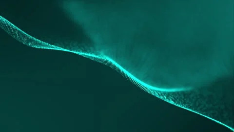 Cyan digital abstract particle wave background , cyber or technology background Stock-Footage 276161055