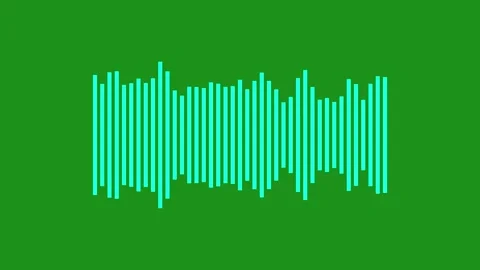 Cyan digital audio waveform visualizer moving on green screen background fo.. Stock Footage 340001068