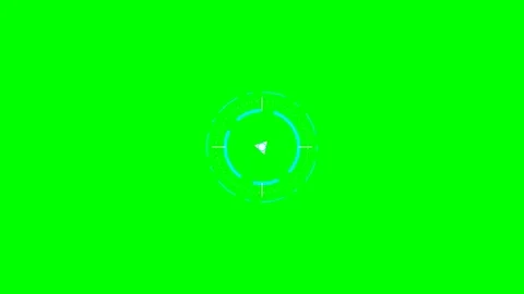 Cyan digital circular interface element isolated on a bright green background Vídeo Stock 341838959
