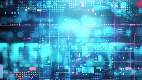 Cyan Digital Data Grid Background Seamless Loop Stockbeeldmateriaal 328274645