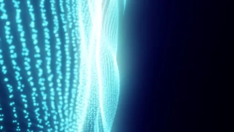 Cyan digital data stream with glowing particles Stock Footage 334794623