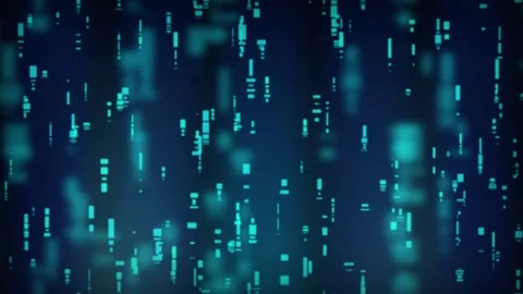 Cyan digital data stream seamless loop motion background Stock Footage 345075893