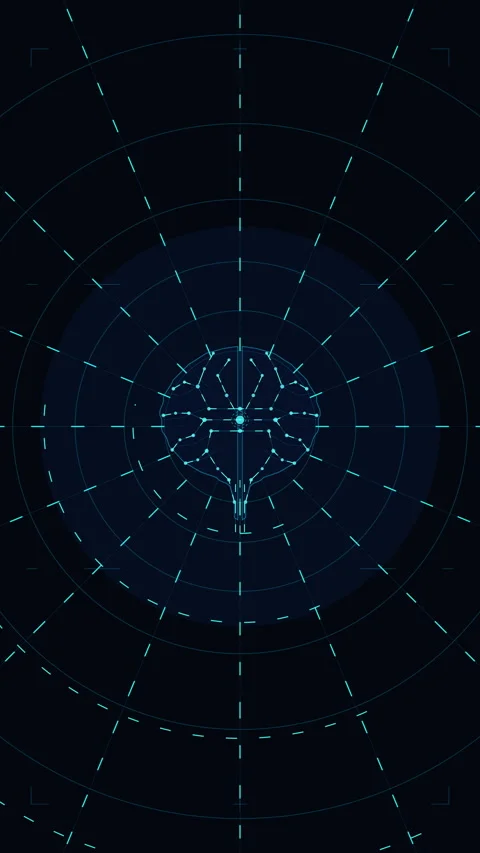 Cyan digital grid data radar motion graphic with pulsing line element, netw.. Stock Footage 348326512
