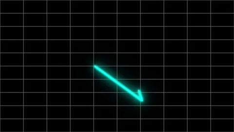 Cyan digital lines forming abstract shapes on a dark grid background with s.. Stock Footage 342421097