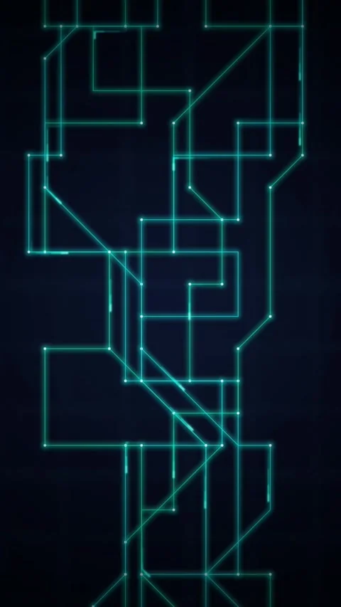 Cyan digital network glowing circuit seamless loop motion background Stock Footage 346817458
