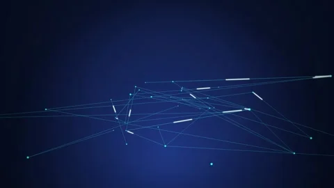 Cyan digital network nodes glowing seamless loop motion background Stock Footage 344971937