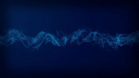 Cyan digital nodes and lines shimmer in a seamless loop Stock Footage 341856019